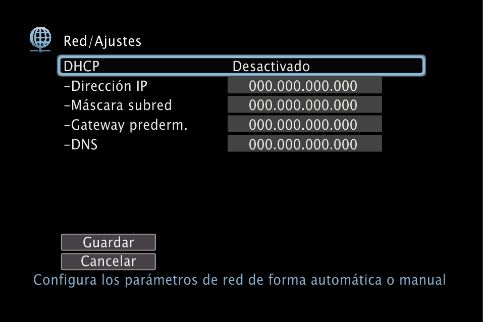 GUI NetworkSetup X4